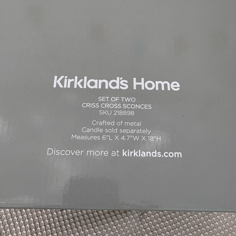 Kirklands Black Criss Cross Sconces Set - Picture 3 of 6